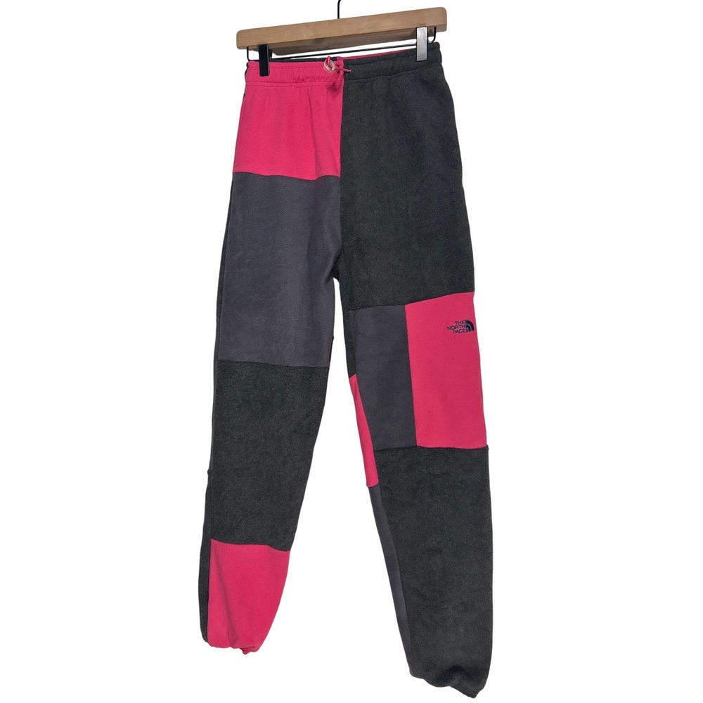 Frankie Collective Upcycled The North Face Fleece Joggers Pink Gray Size XS